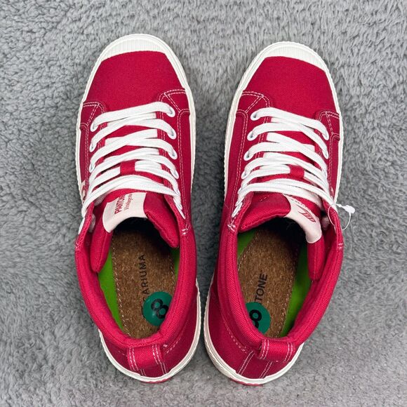Cariuma Pantone Viva Magenta Womens Size 8 High Top Sneakers Shoes Red Canvas - Picture 5 of 9